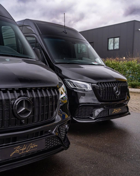 Photo Mercedes Benz Sprinter W907 W910 Full Body Kit Sport Front Bumper Tuning 2018-2025 (With Parking Sensor) | DL Auto Design