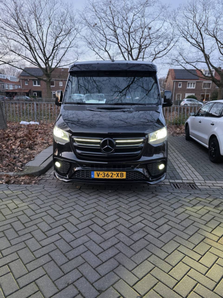 Photo Mercedes Benz Sprinter W907 W910 Full Body Kit Sport Front Bumper Tuning 2018-2025 (With Parking Sensor) | DL Auto Design