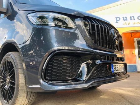 Photo Mercedes Benz Sprinter W907 W910 Full Body Kit Sport Front Bumper Tuning 2018-2025 (With Parking Sensor) | DL Auto Design