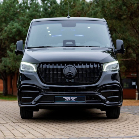 Photo Mercedes Benz Sprinter W907 W910 Full Body Kit Elegance Front Bumper Tuning 2018-2025 (With Parking Sensor) | DL Auto Design