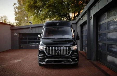 Photo Mercedes Benz Sprinter W907 W910 Full Body Kit Elegance Front Bumper Tuning 2018-2025 (With Parking Sensor) | DL Auto Design