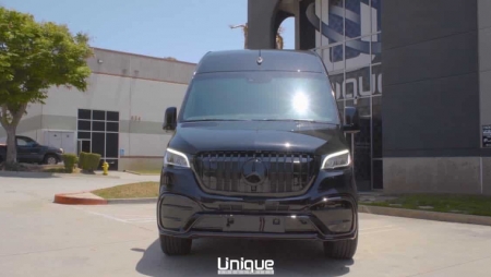 Photo Mercedes Benz Sprinter W907 W910 Full Body Kit Elegance Front Bumper Tuning 2018-2025 (With Parking Sensor) | DL Auto Design