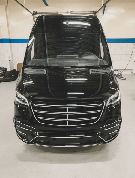 Photo Mercedes Benz Sprinter W907 W910 kompletny zestaw karoserii grill przedni Elegance tuning 2018-2025 | DL Auto Design