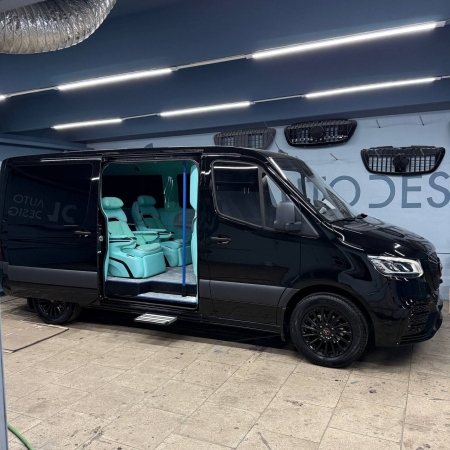 Photo Mercedes Benz Sprinter W907 W910 Full Body Kit Facelift Front Bumper Tuning 2018-2025 (With Parking Sensor) | DL Auto Design