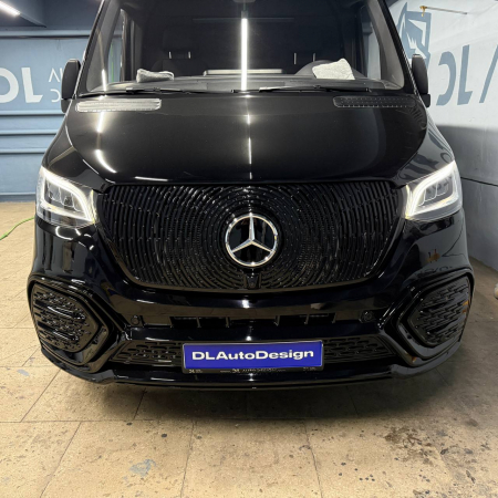 Photo Mercedes Benz Sprinter W907 W910 Full Body Kit Facelift Front Bumper Tuning 2018-2025 (With Parking Sensor) | DL Auto Design