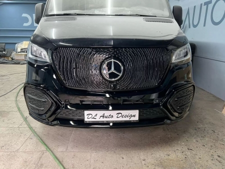 Photo Mercedes Benz Sprinter W907 W910 Full Body Kit Facelift Front Bumper Tuning 2018-2025 (With Parking Sensor) | DL Auto Design