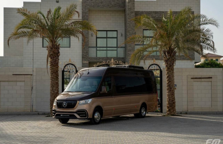 Photo Mercedes Benz Sprinter W907 W910 zestaw karoserii przedni zderzak Elegance tuning 2018-2025 (z czujnikiem parkowania). Grill przedni gratis | DL Auto Design