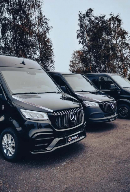 Photo Mercedes Benz Sprinter W907 W910 zestaw karoserii przedni zderzak Elegance tuning 2018-2025 (z czujnikiem parkowania). Grill przedni gratis | DL Auto Design