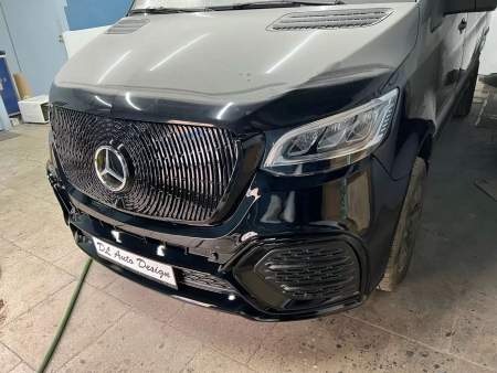Photo Mercedes Benz Sprinter W907 W910 zestaw karoserii przedni zderzak Facelift tuning 2018-2025 (z czujnikiem parkowania). Ze światłami przeciwmgłowymi w tym projekcie zderzaka, grill przedni gratis | DL Auto Design