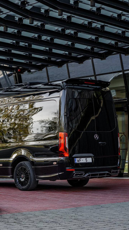 Photo Mercedes Benz Sprinter W907 VIP (przedni zderzak + grill przedni dowolny wzór + tylny zderzak + progi boczne). Wysyłka do dowolnego kraju w Europie gratis | DL Auto Design