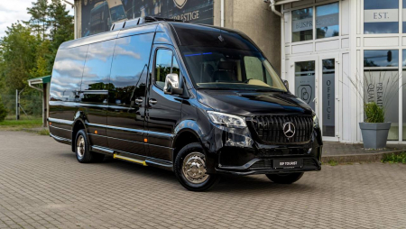 Photo Mercedes Benz Sprinter W907 VIP (przedni zderzak + grill przedni dowolny wzór + tylny zderzak + progi boczne). Wysyłka do dowolnego kraju w Europie gratis | DL Auto Design